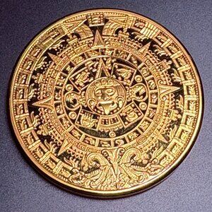 Gold Plated Mayan Calendar Prophecy Commemorative Collectors Coin